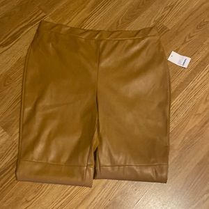 NWT Sonoma faux leather pants tobacco in color women plus size 0X